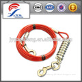 Dog tie out cable with spring 3.18mm-4.76mm